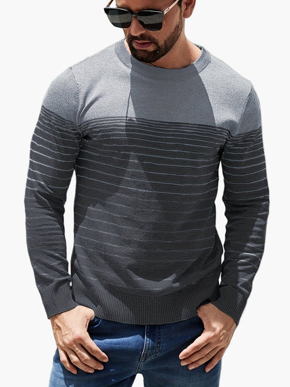 Herren Strickpullover mit Streifenmuster – Modischer Freizeit-Look für Alltag und Büro