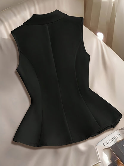 Damen Elegante Ärmellose Blazer-Weste für Büro und Freizeit