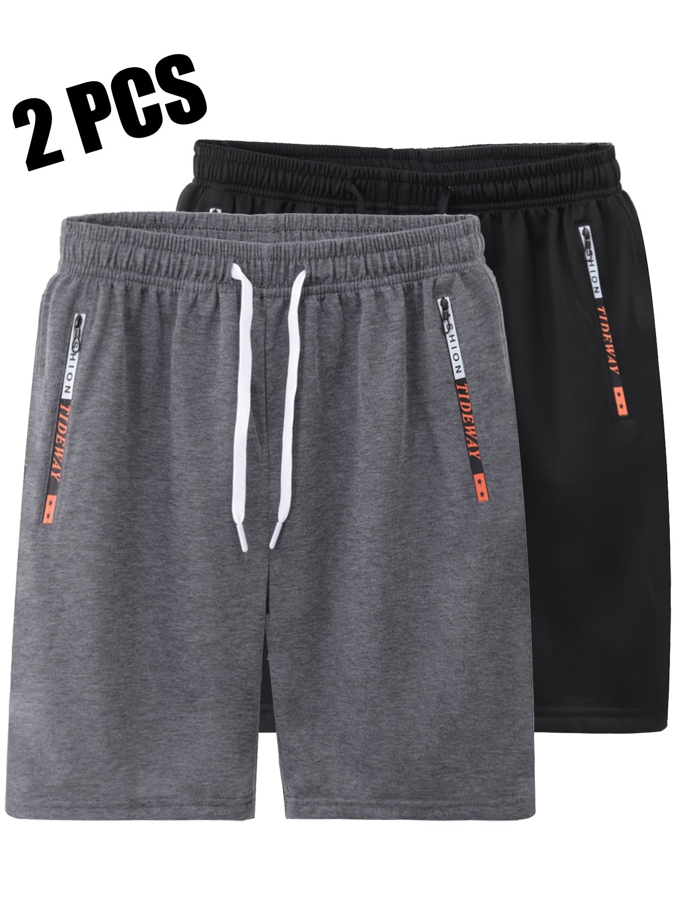 Herren Sportshorts 2er Pack – Bequeme Fitness- und Trainingsshorts mit Reißverschlusstaschen