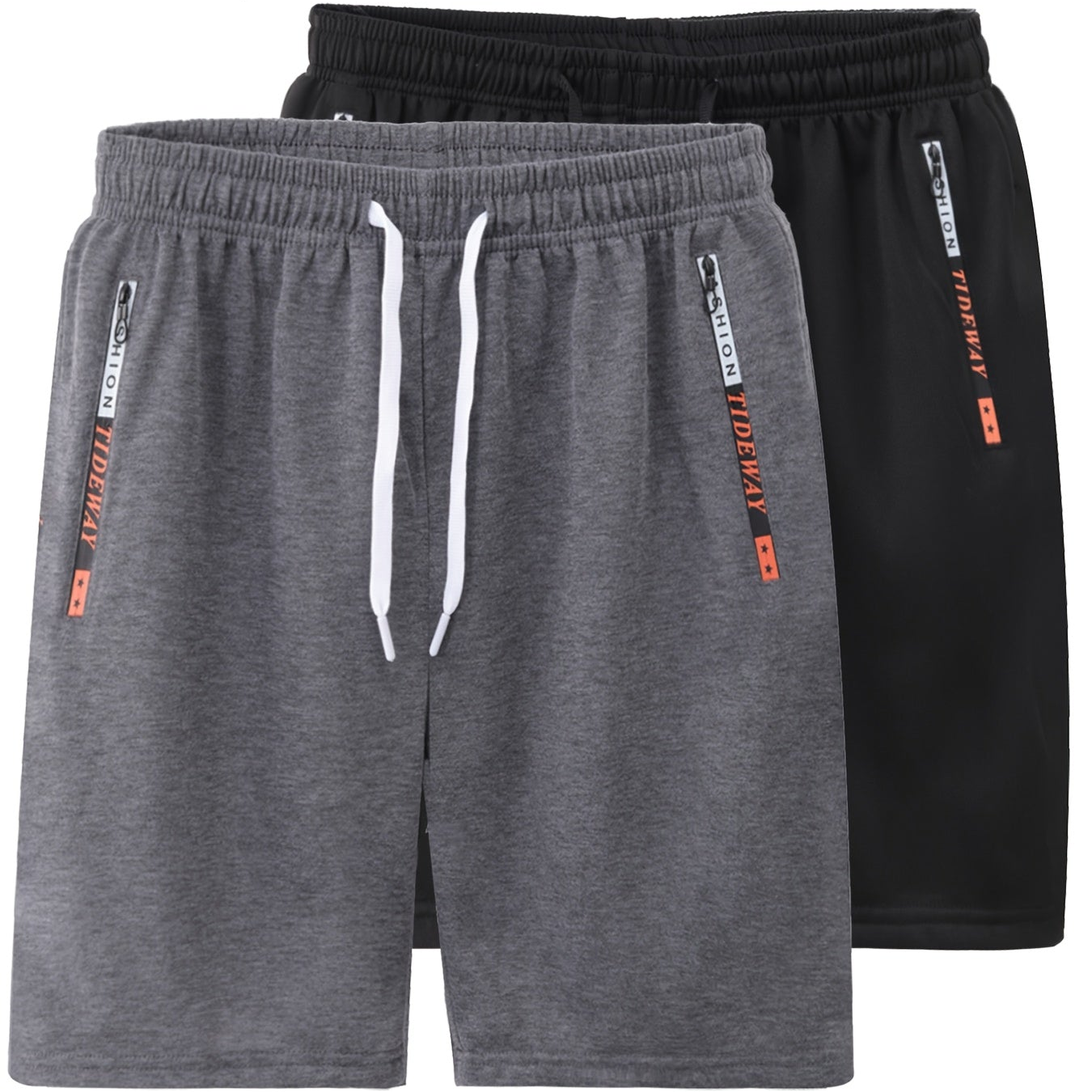 Herren Sportshorts 2er Pack – Bequeme Fitness- und Trainingsshorts mit Reißverschlusstaschen
