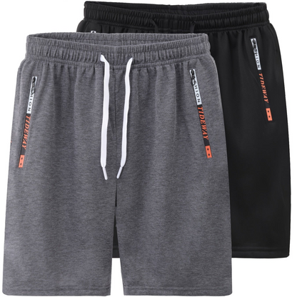 Herren Sportshorts 2er Pack – Bequeme Fitness- und Trainingsshorts mit Reißverschlusstaschen