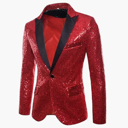 Herren Luxus Pailletten Sakko Blazer für Party und Bühne – Elegantes Glitzer-Design