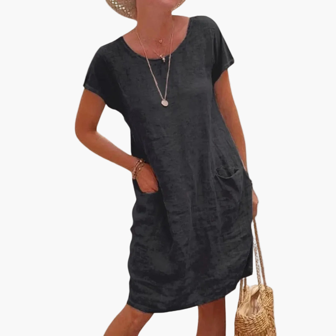 Damen-Freizeitkleid im lockeren Schnitt mit Seitentaschen
