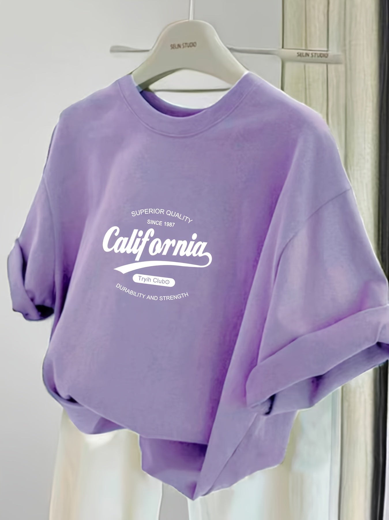 Damen Oversize Graphic T-Shirt California Casual Streetwear