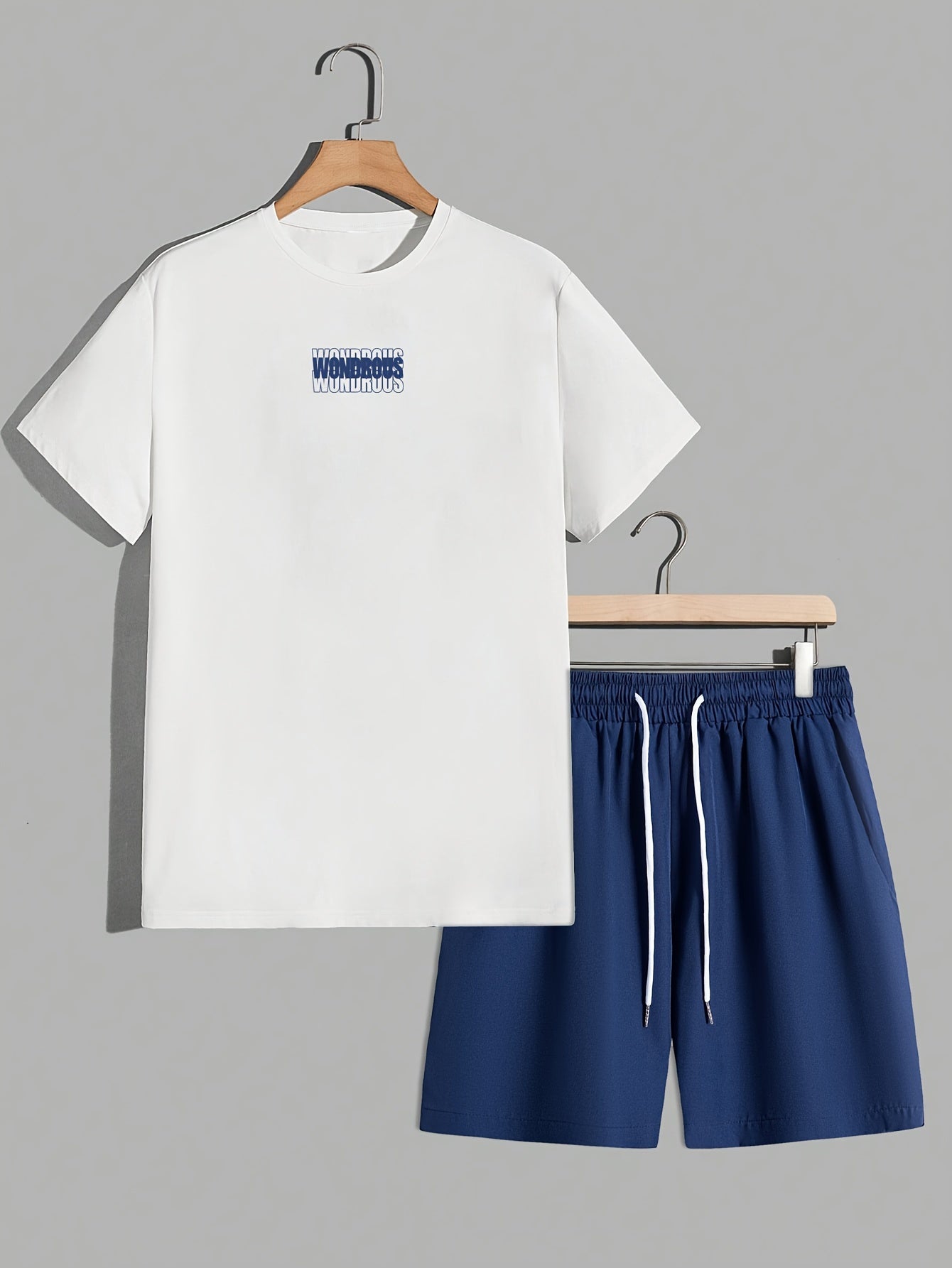Herren Streetwear Set mit Grafik-T-Shirt und Shorts – Moderner Look, Energetische Typografie, Perfekt für Alltag & Freizeit