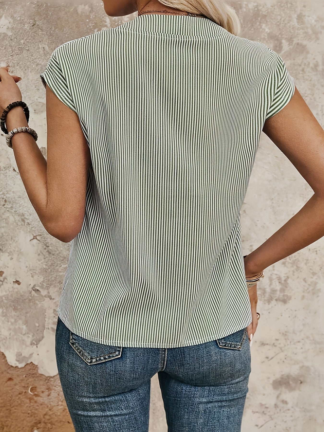 Damen Elegante Gestreifte Bluse im Casual Stil – Perfekt für Büro & Freizeit