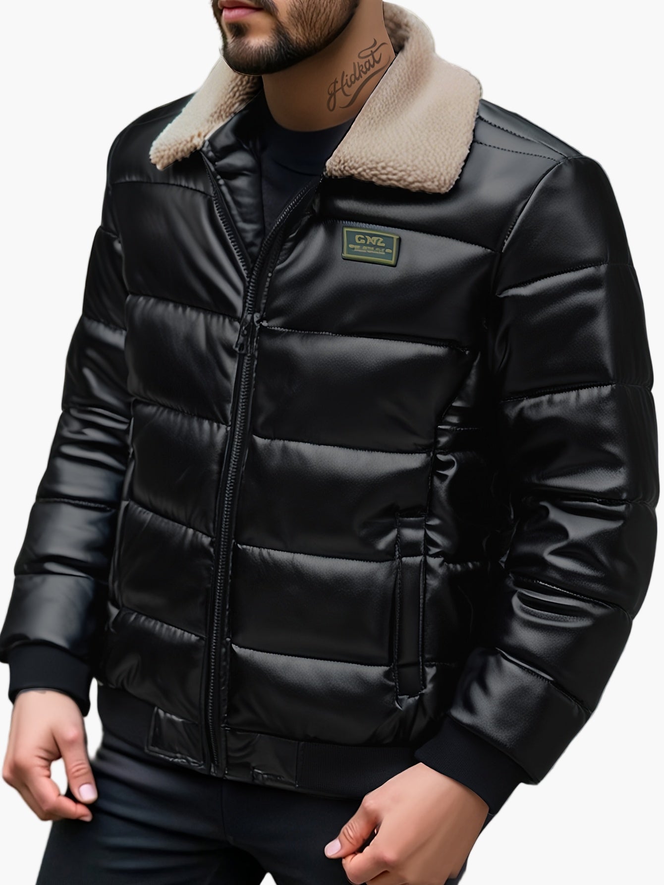 Herren Steppjacke mit Kunstfellkragen für Alltag & Freizeit – Casual Style