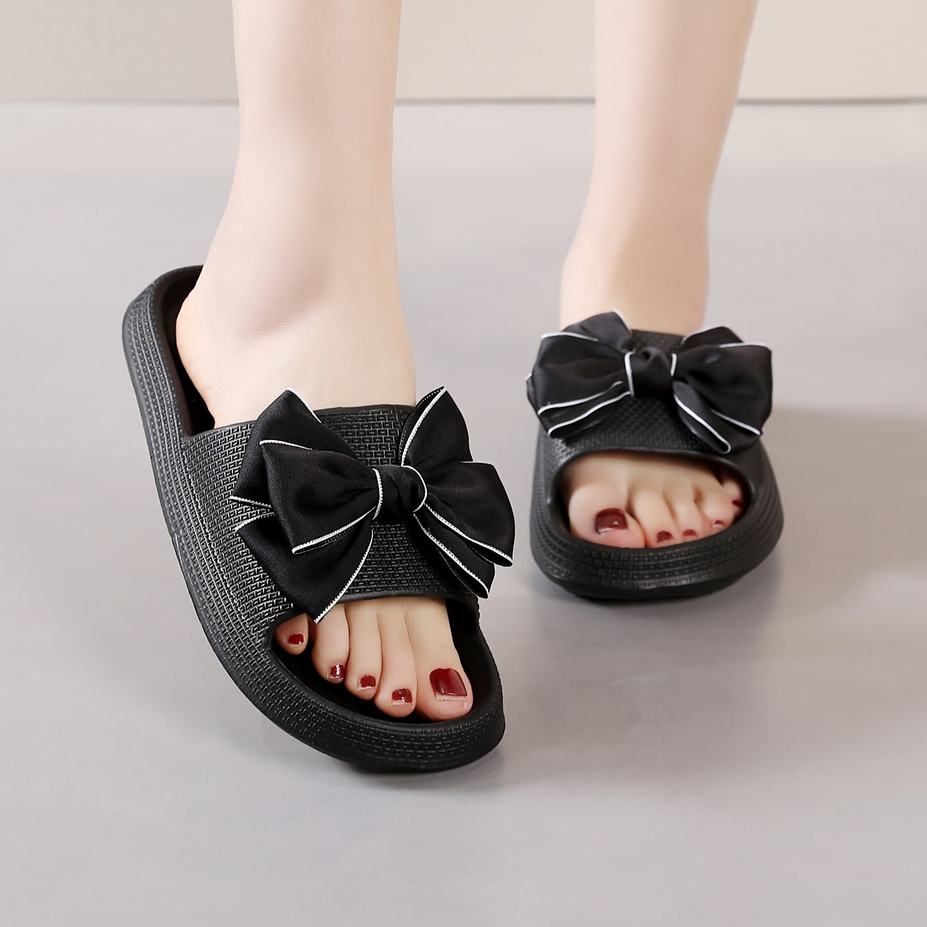 Damen Slide Sandalen mit Schleife – Verspielte Sommerschuhe für Freizeit & Outdoor