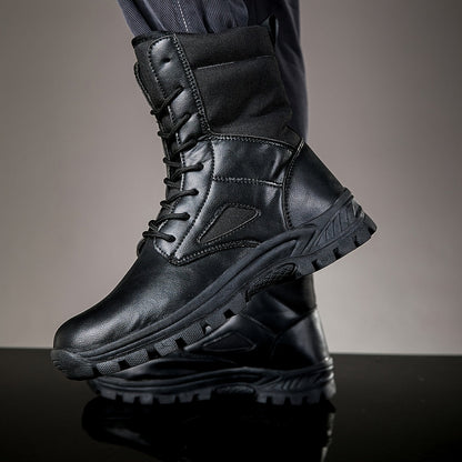 Unisex Schnürstiefel Hoher Schaft Stiefel mit robuster Sohle