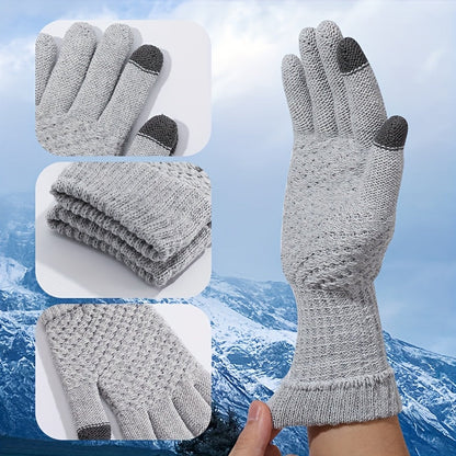 Unisex Winterhandschuhe mit Touchscreen-Funktion, Gestrickte Warme Handschuhe, Mehrfarbig