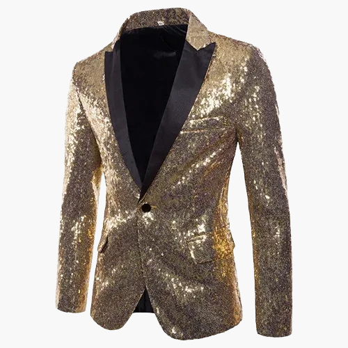Herren Luxus Pailletten Sakko Blazer für Party und Bühne – Elegantes Glitzer-Design