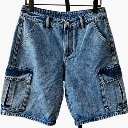 Herren Cargo Shorts im Vintage-Look – Lässige Denim-Shorts mit Taschen für Alltag und Freizeit