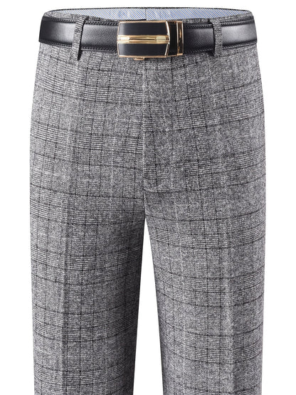 Herren Hose im Karomuster Anzughose Klassisch Elegante Freizeithose