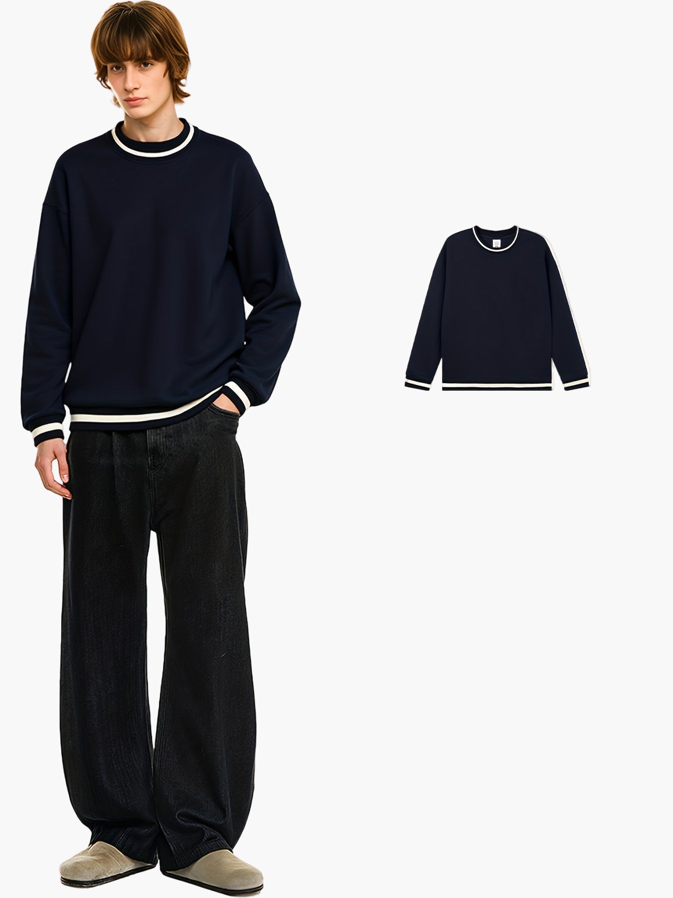 Herren Pullover Rundhals Strickpullover Casual Stil für Herbst und Winter