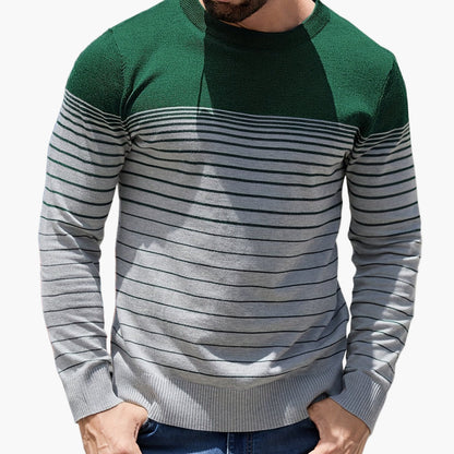 Herren Strickpullover mit Streifenmuster – Modischer Freizeit-Look für Alltag und Büro