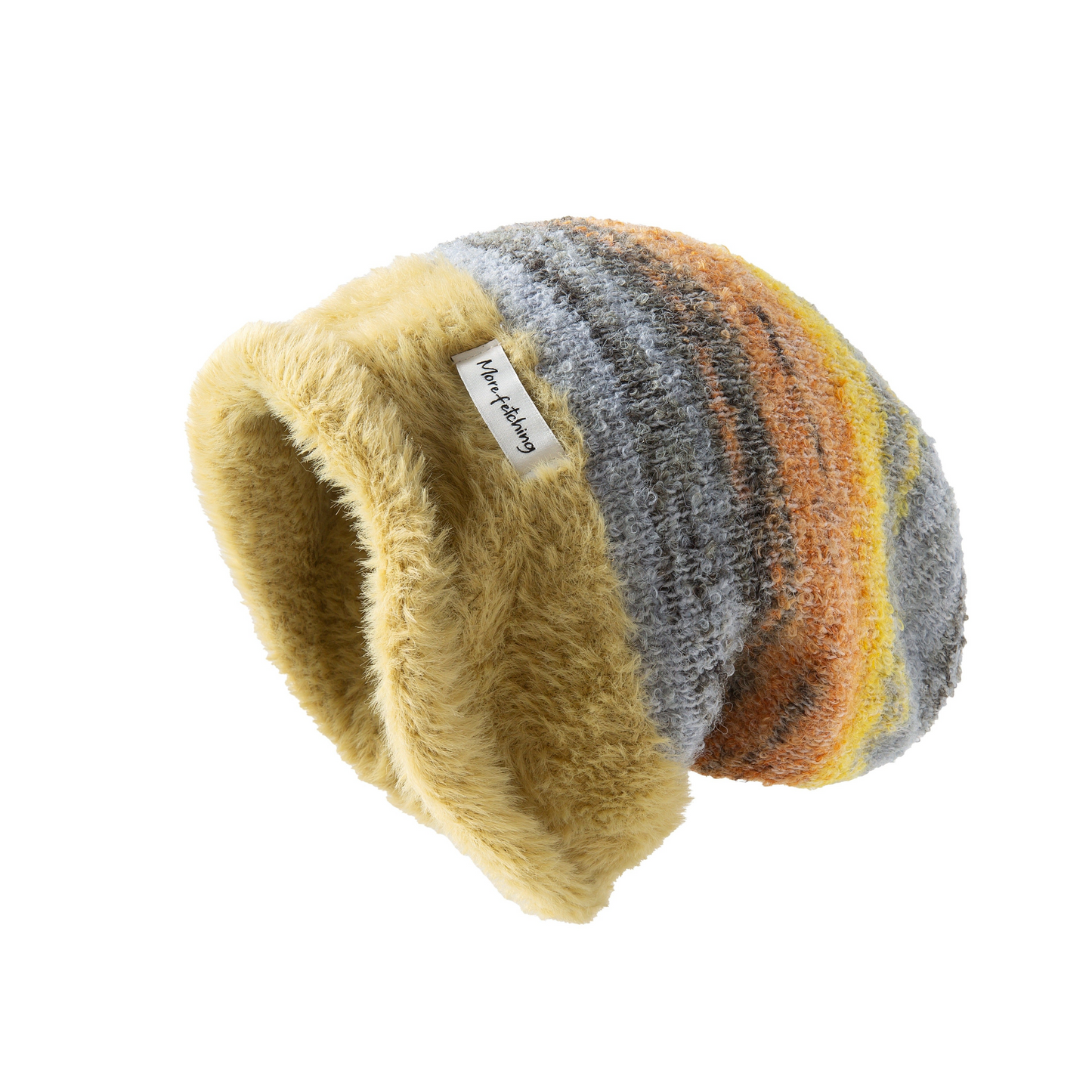 Unisex Winter Beanie Strickmütze mit weichem Futter & Farbverlauf
