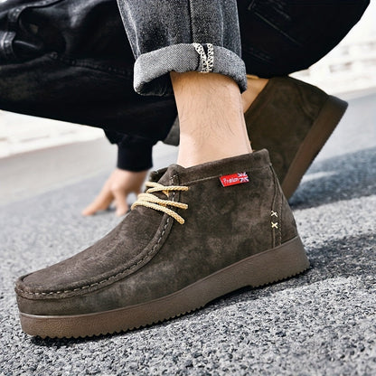 Herren Chukka Stiefel Wildleder-Optik Schnürschuhe Bequeme Stiefeletten Flache Sohle