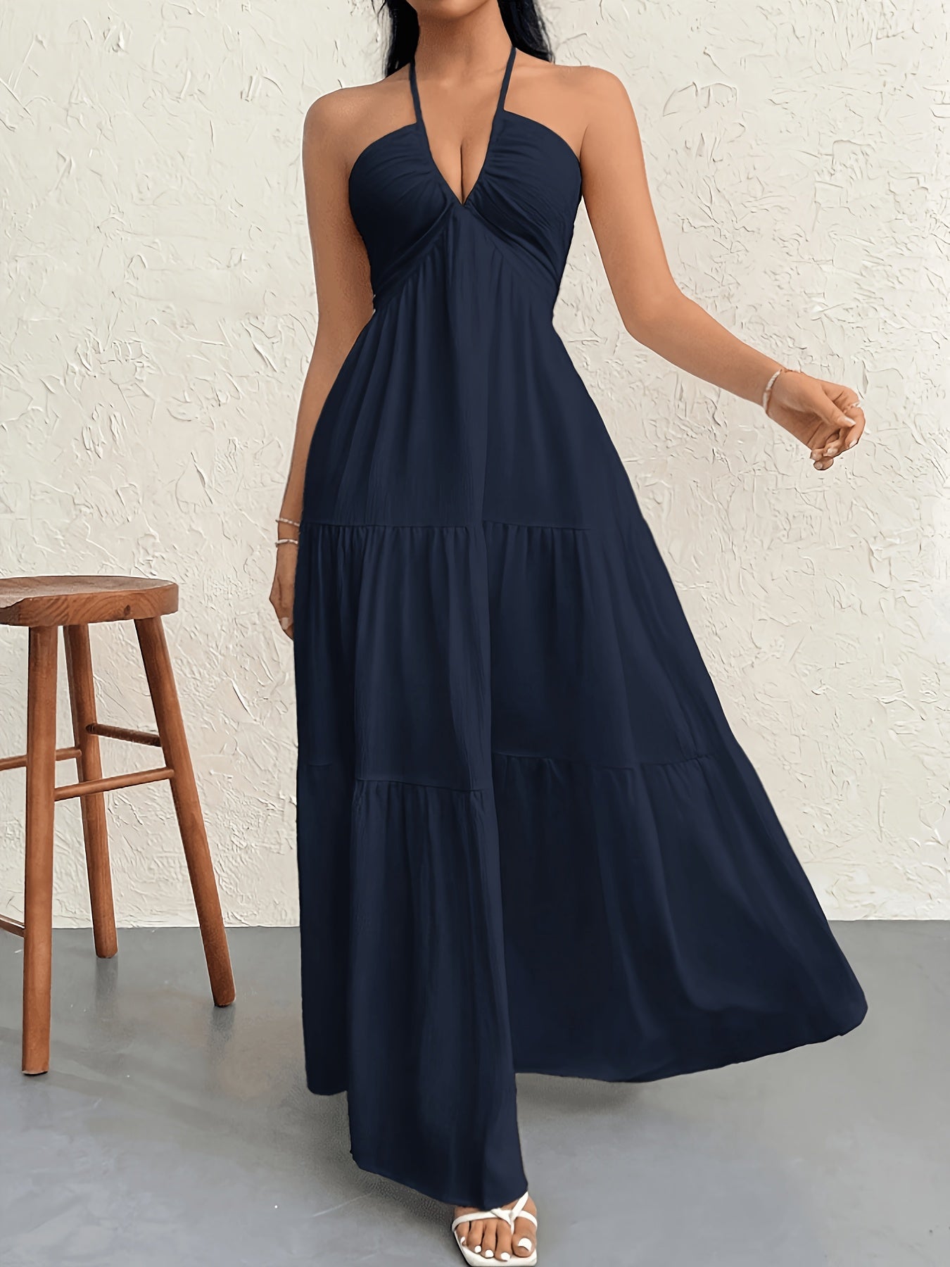 Damen Maxikleid Elegant mit Spaghettiträgern und Rückenfrei – Stilvolles Abend- und Sommerkleid