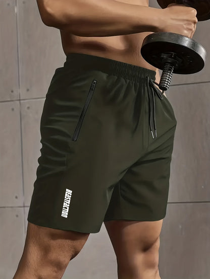 Herren Sportshorts mit Reißverschluss-Taschen – Trainingsshorts für Fitness & Workout