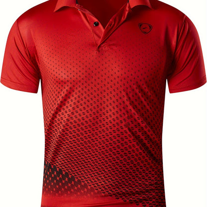 Herren Sport Polohemd mit modernem Grafikdesign – Perfekt für Training, Golf und Freizeit