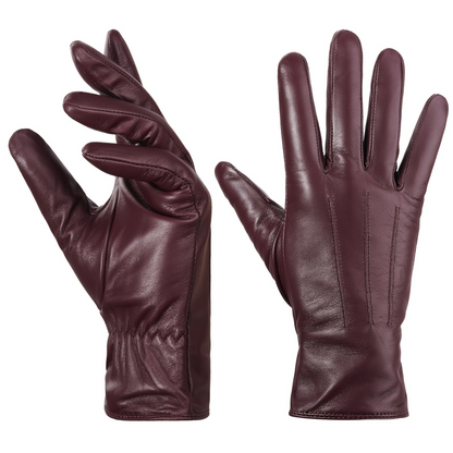 Damen Handschuhe aus weichem Material - Pflaume