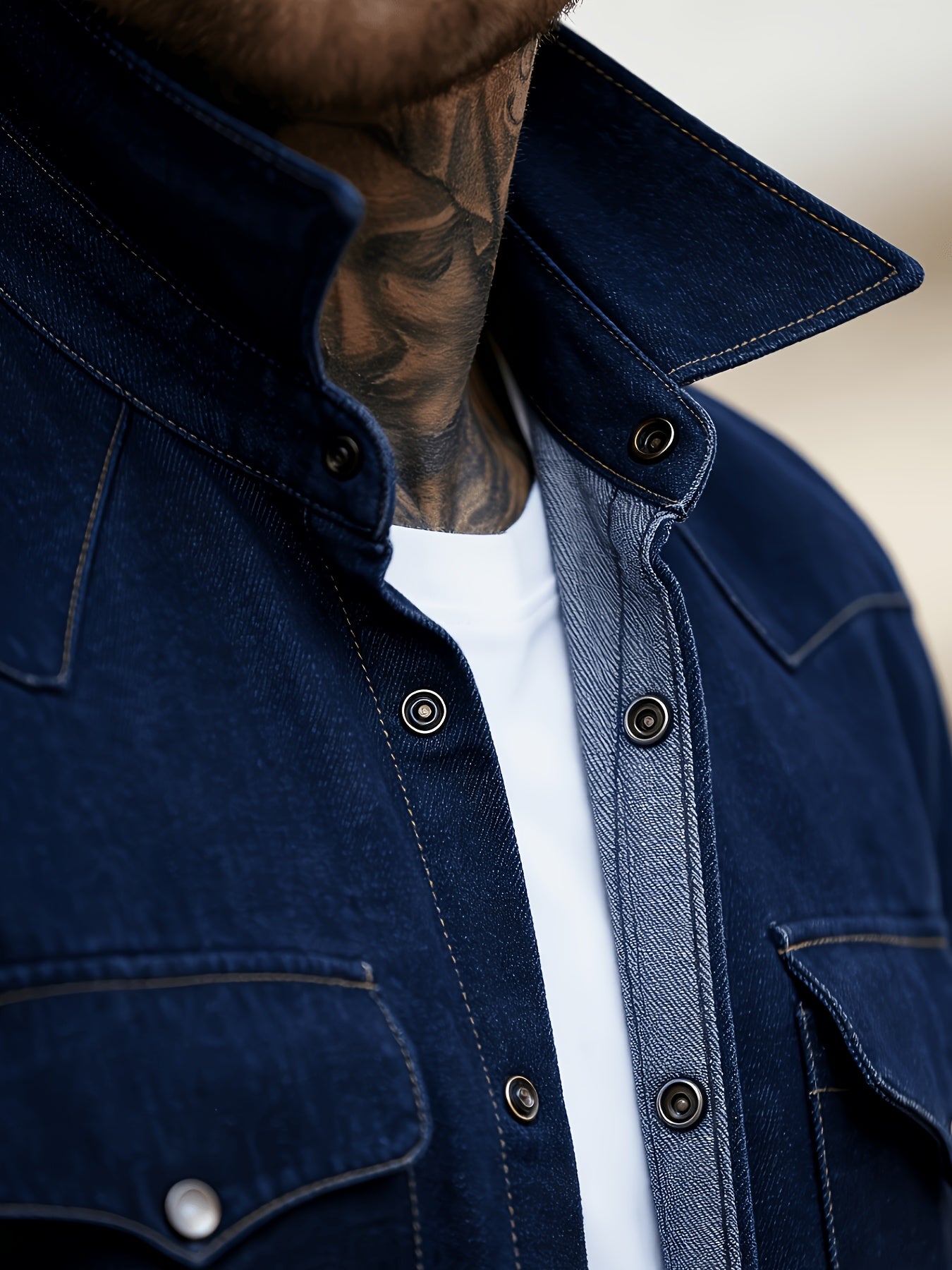 Herren Denim Hemd im Western-Stil – Lässige Mode für Alltag & Freizeit