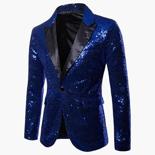 Herren Luxus Pailletten Sakko Blazer für Party und Bühne – Elegantes Glitzer-Design