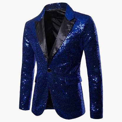 Herren Luxus Pailletten Sakko Blazer für Party und Bühne – Elegantes Glitzer-Design