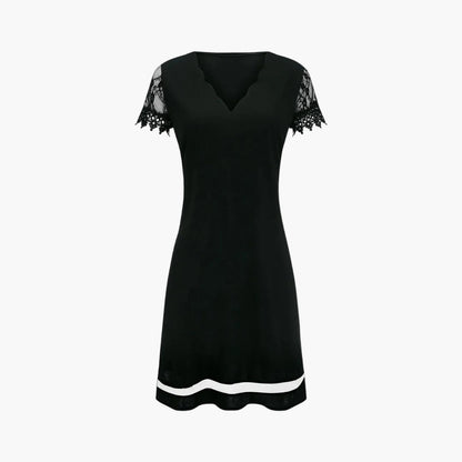 Damen Spitzenkleid mit Muschelsaum – Elegantes Abendkleid mit Spitze und modernem Design