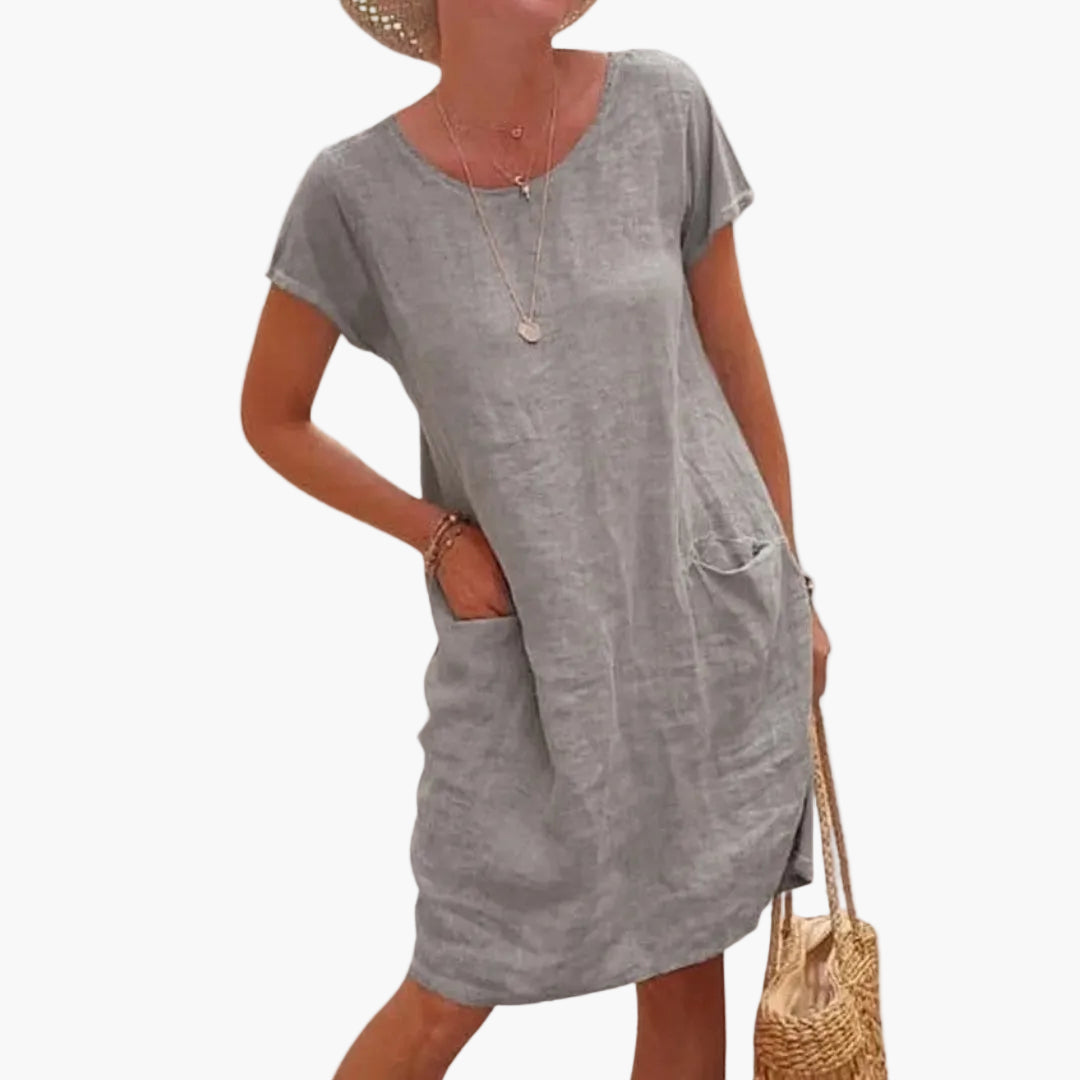 Damen-Freizeitkleid im lockeren Schnitt mit Seitentaschen