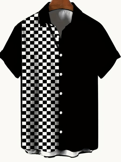Herren Kurzarm Freizeithemd mit Karomuster und modernem Schnitt – Trendiges Resort Shirt für Alltag und Ausgehen