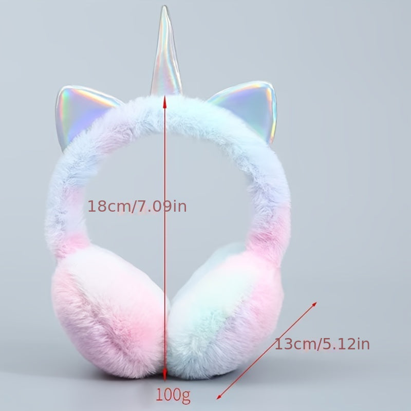 Bunte Einhorn Ohrenschützer für Kinder & Erwachsene, Weich & Flauschig