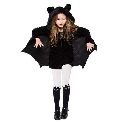 Mädchen-Kostüm „Fledermaus“ mit Kapuze – Verkleidung für Halloween, Karneval & Kinderfeste