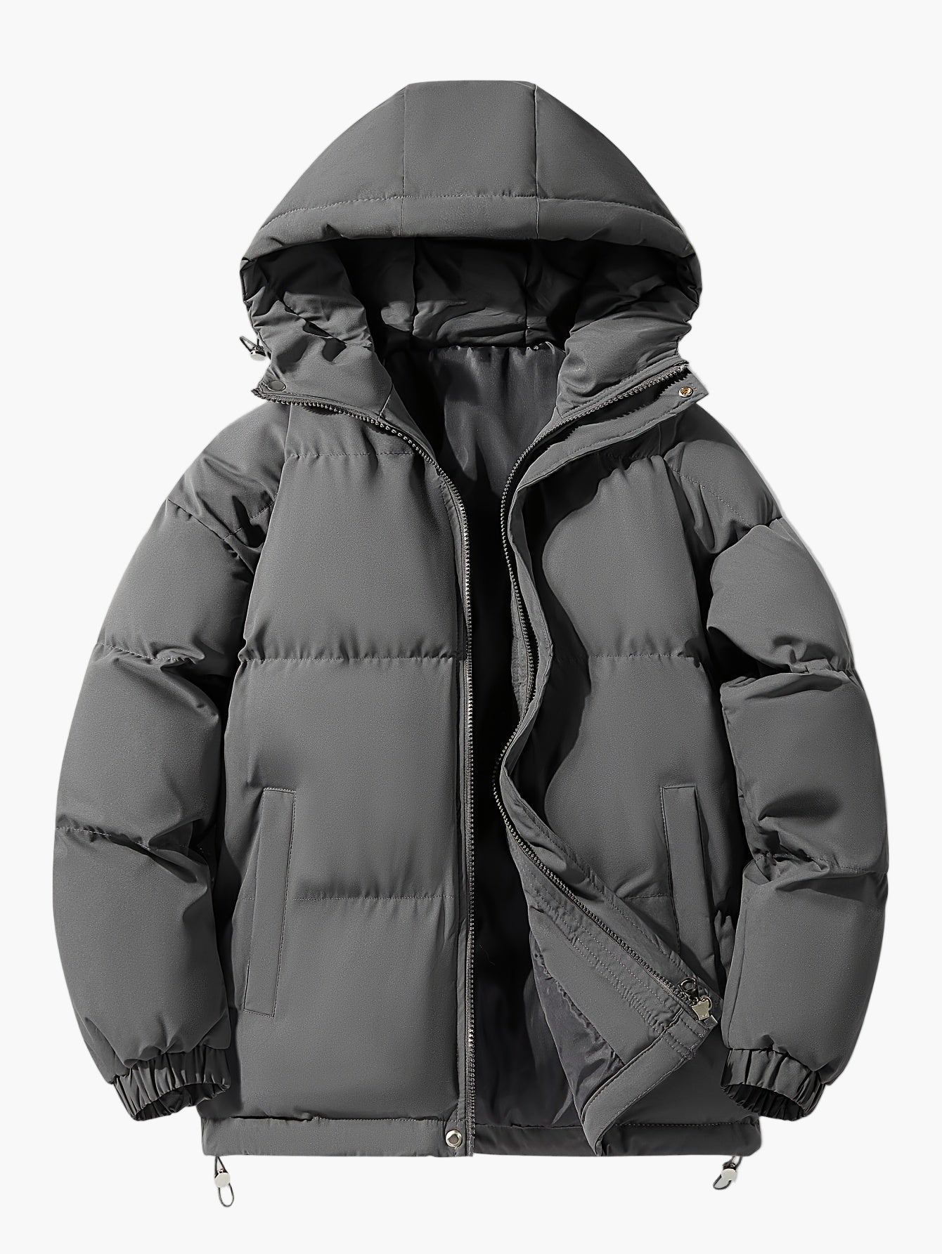 Herren Winter Steppjacke mit Kapuze – Casual Outdoor Pufferjacke