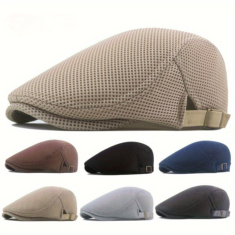 Unisex Schirmmütze Mesh-Gewebe Sommermütze Gatsby-Kappe Verstellbar