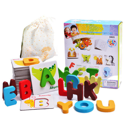 Lernspielzeug Alphabet Puzzle aus Holz für Kinder – Pädagogisches Buchstabenspiel ab 3 Jahren