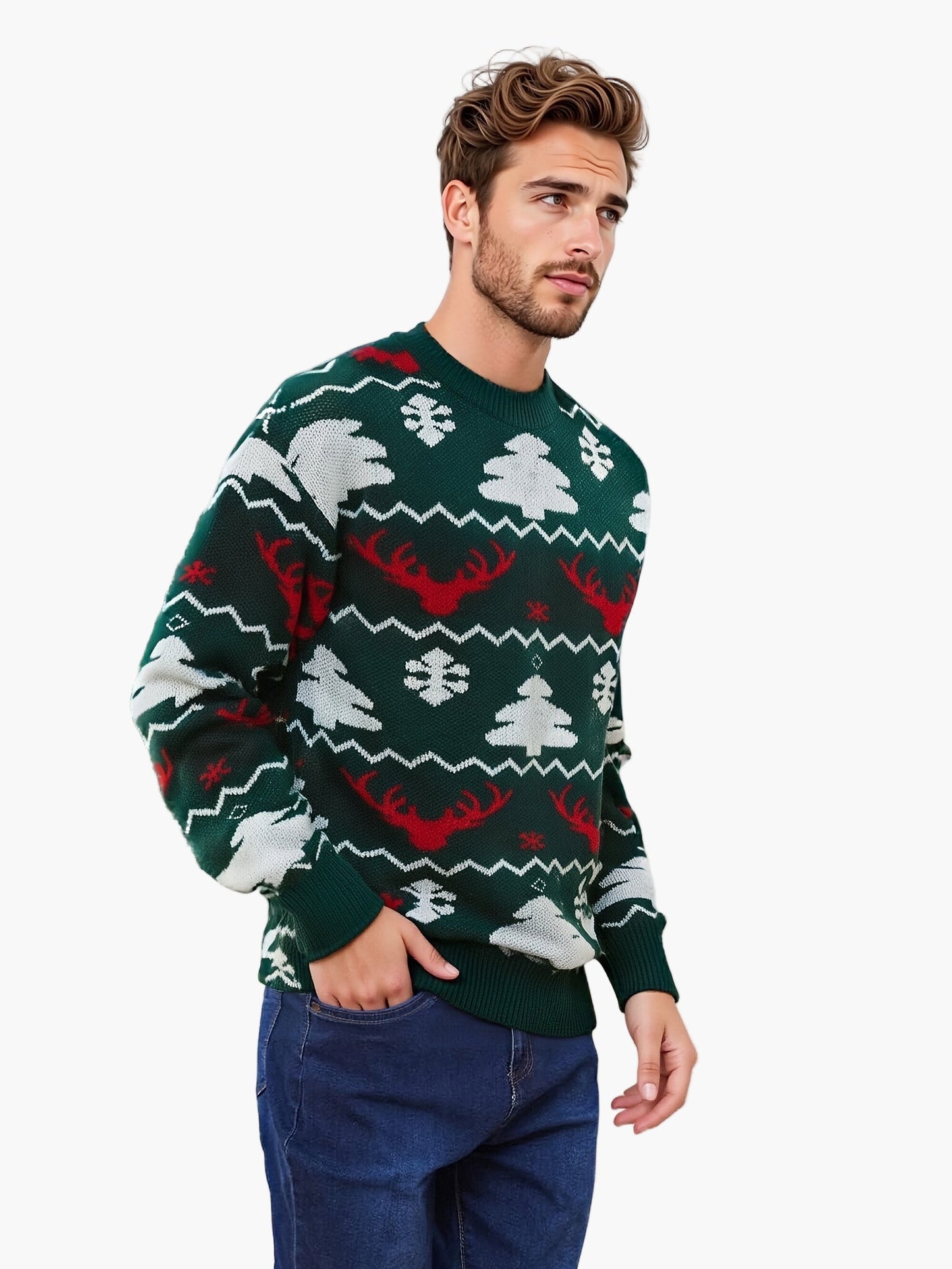 Herren Strickpullover im Weihnachtsstil für Partys und Winter