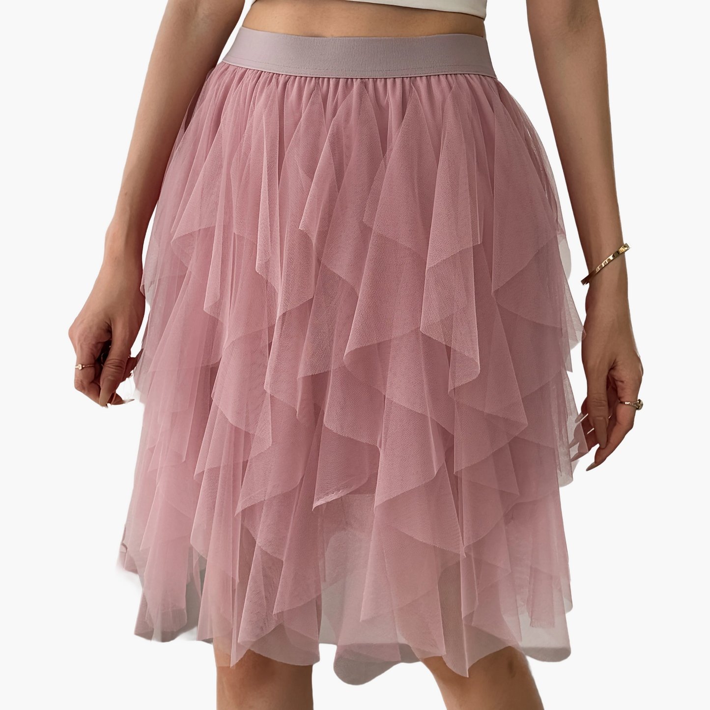 Damen Tüllrock mit Stufen-Design – Verspielter, femininer Look für Alltag und besondere Anlässe