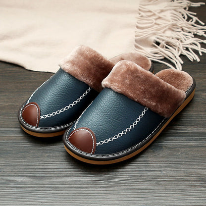 Unisex Winter Hausschuhe gefüttert mit Kunstpelz, rutschfeste Sohle