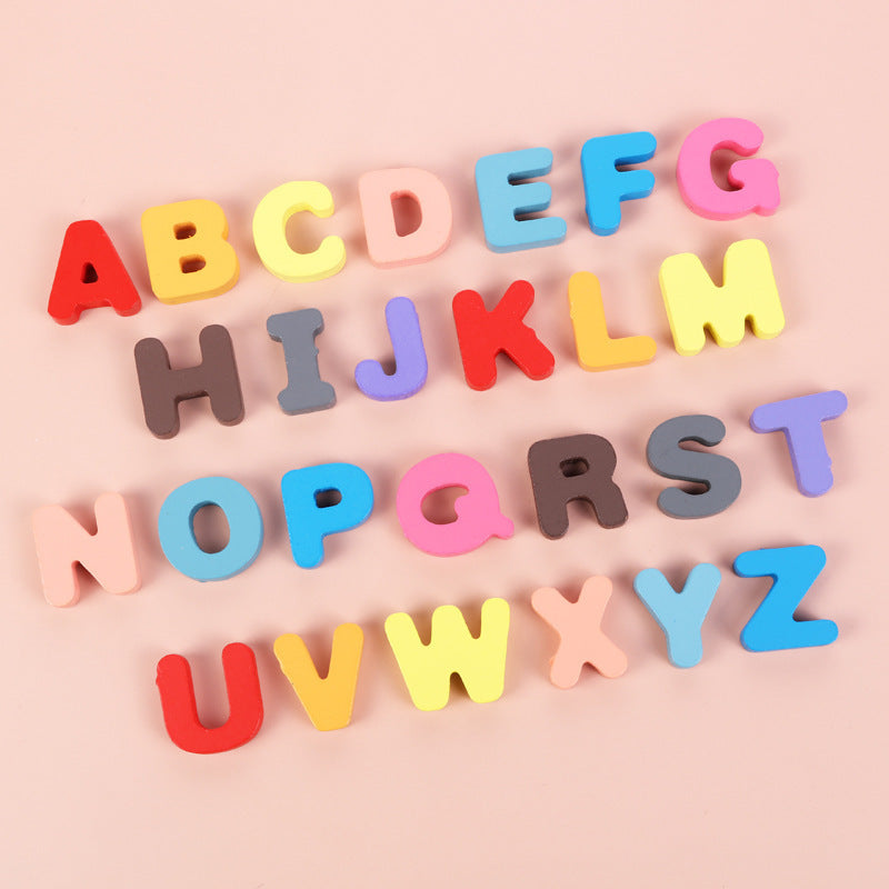 Lernspielzeug Holz Buchstaben & Zahlen Puzzle für Kinder – Pädagogisches Montessori Brettspiel