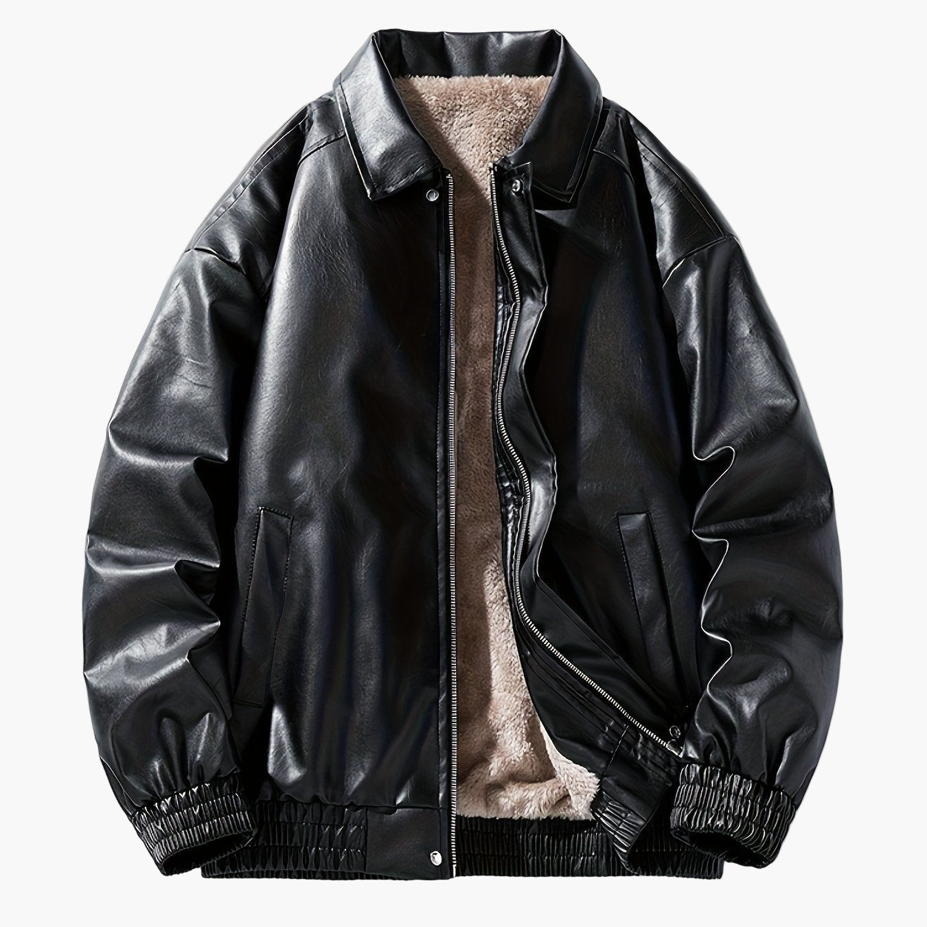 Herren Bomberjacke im lässigen Stil mit Reißverschluss und Teddyfutter – Perfekt für Freizeit und Alltag