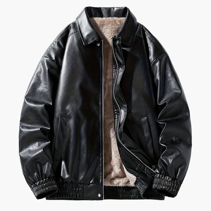 Herren Bomberjacke im lässigen Stil mit Reißverschluss und Teddyfutter – Perfekt für Freizeit und Alltag