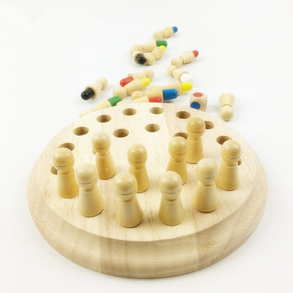 Gedächtnisspiel Holz Memory Match Stick Schach für Kinder ab 3 Jahren – Lernspiel zur Förderung von Farben- und Formenverständnis