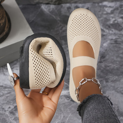 Damen Mary Jane Komfort-Slipper für Alltag und Spaziergänge – Atmungsaktive Flats
