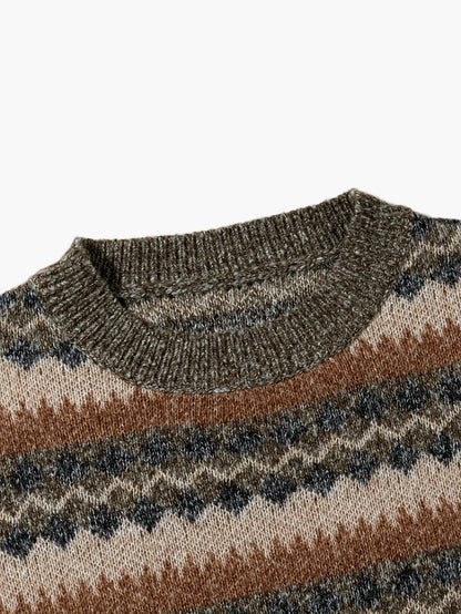 Herren Strickpullover im Retro Fair Isle Stil – Lässiger Winterpullover für Alltag & Freizeit