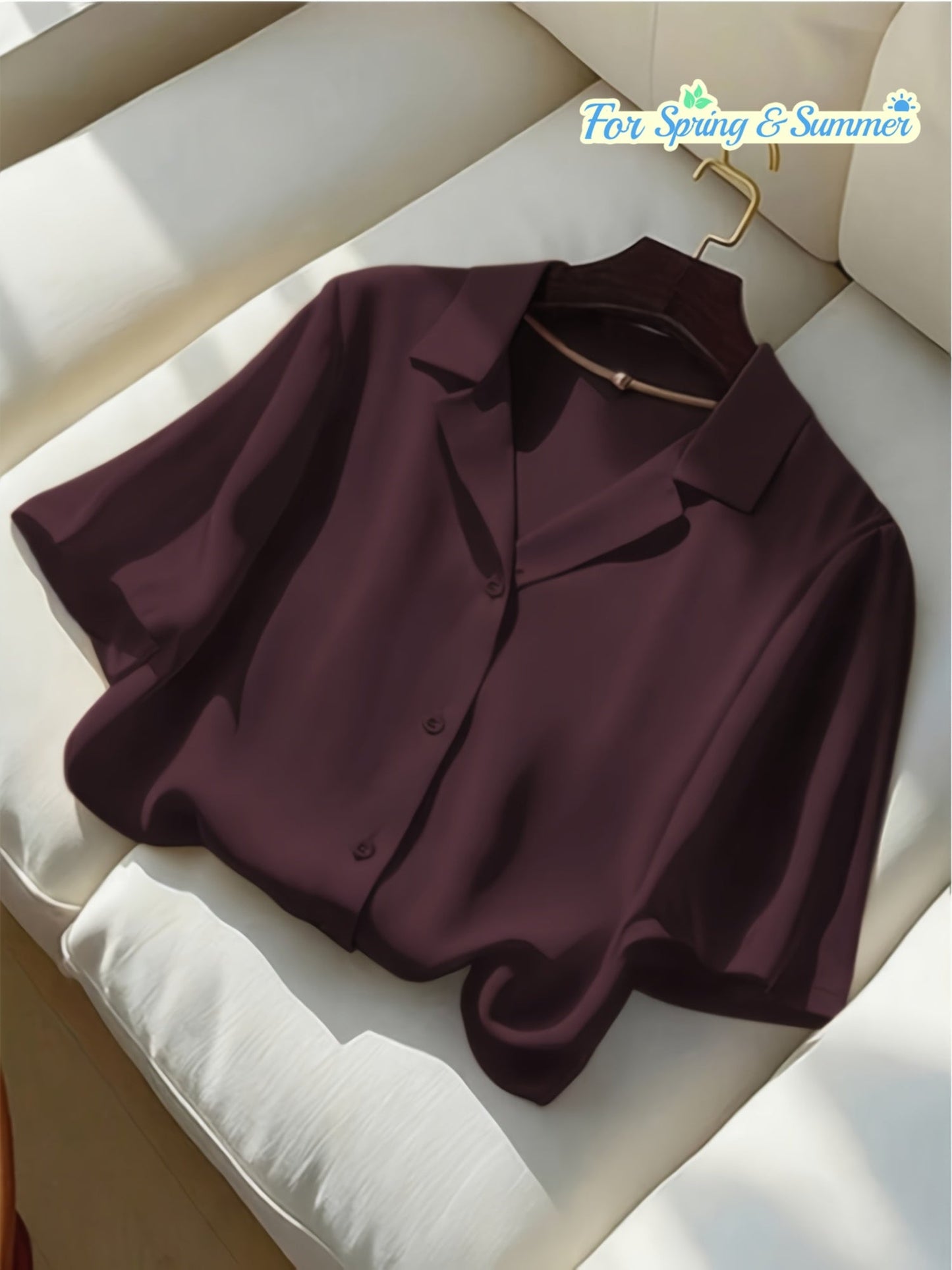 Damen Bluse mit Knopfleiste und klassischem Kragen – Lässiger und eleganter Stil für Alltag und Büro