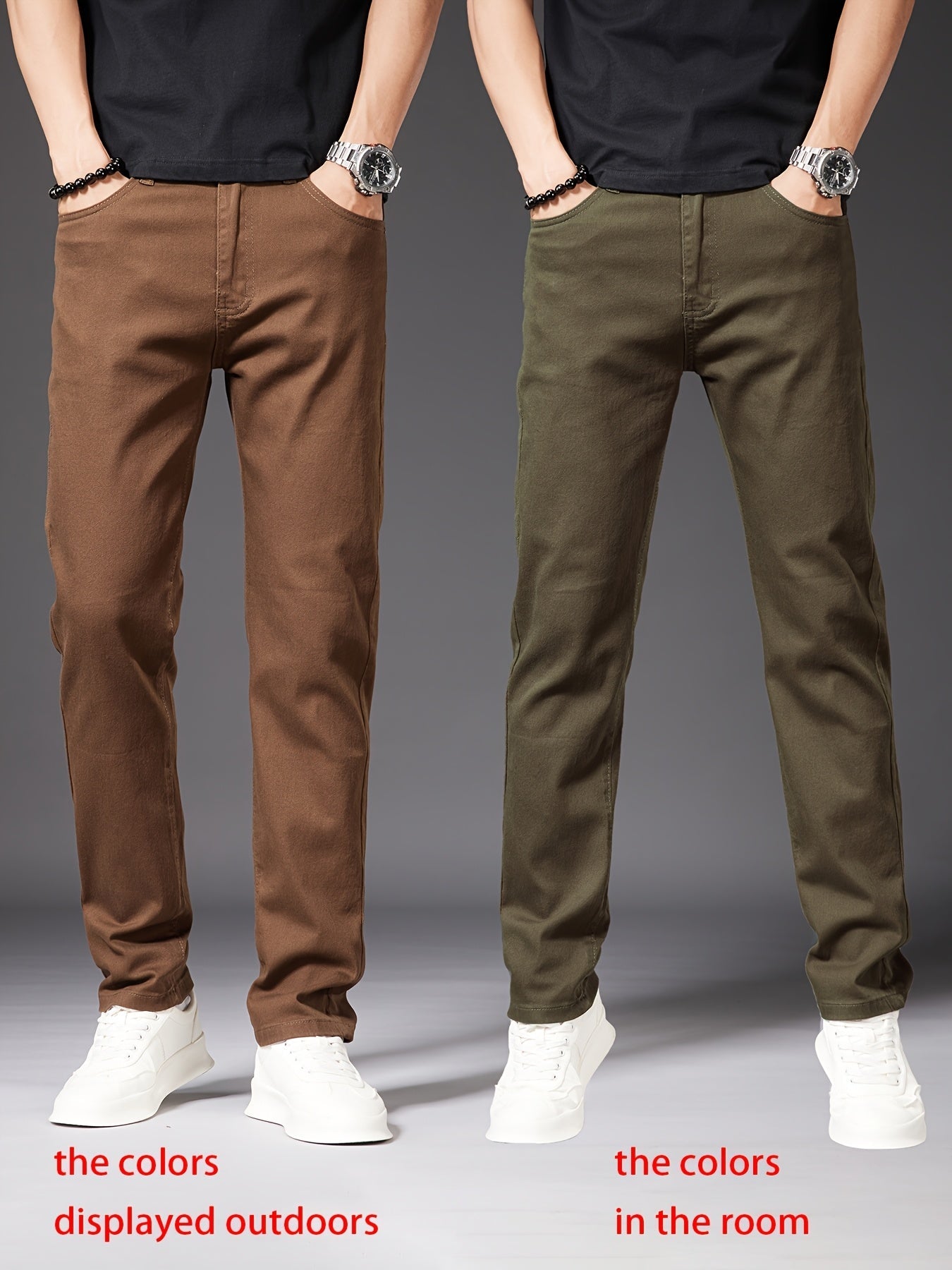 Herren Gerade Schnitt Freizeithose – Elegante Alltagshose für Business & Casual