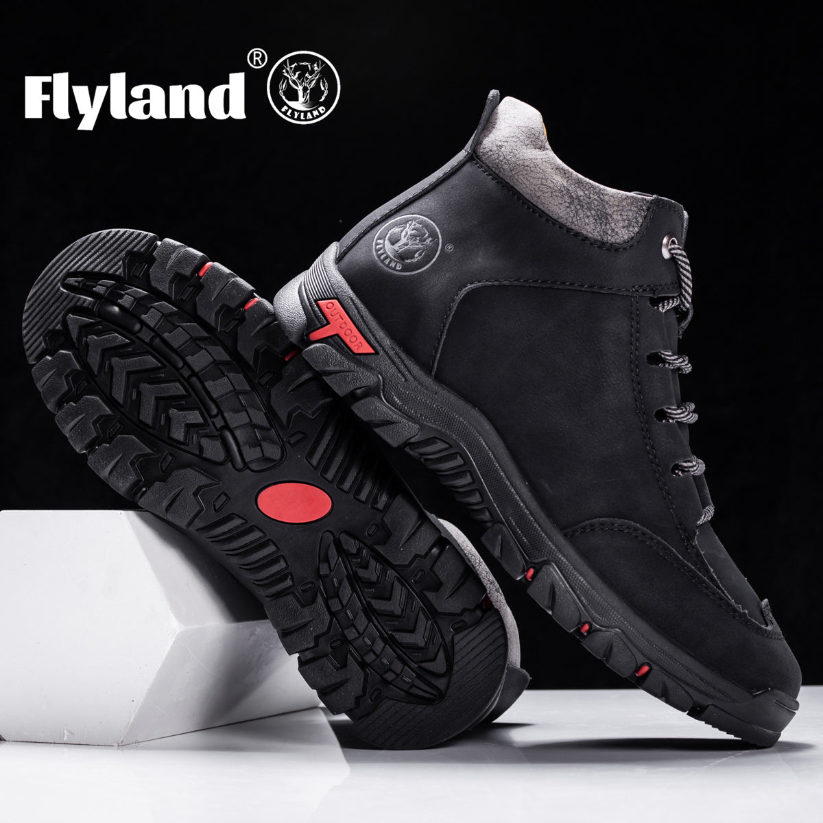 Herren Outdoor Stiefel Robust Profilsohle Knöchelhoch Schnürsenkel