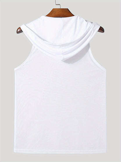 Herren Kapuzen-Sleeveless Tanktop Sportlich Modern Fitness Freizeit