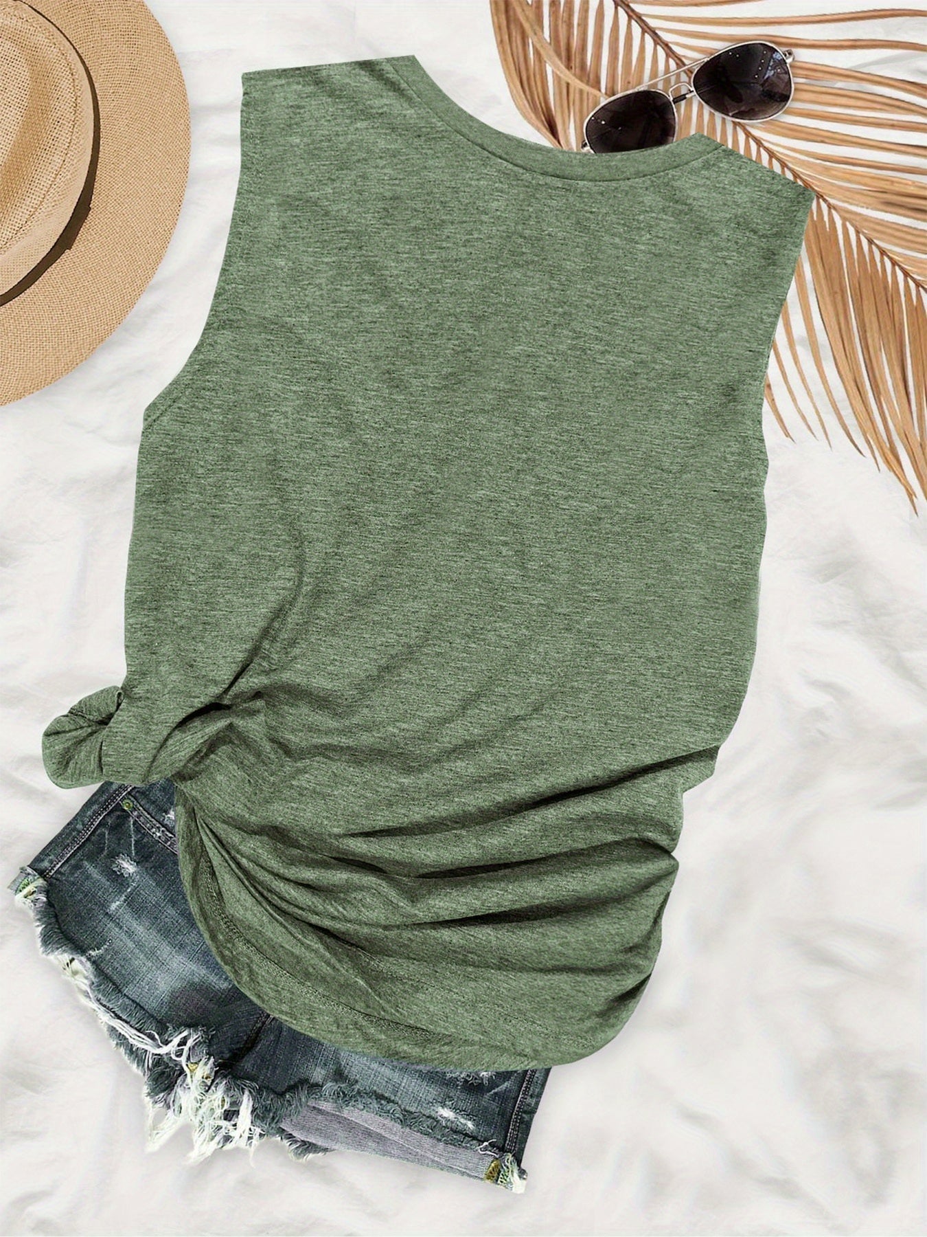 Damen Sommer Top mit Blumenmuster – Lässiges ärmelloses Shirt für Freizeit und Urlaub
